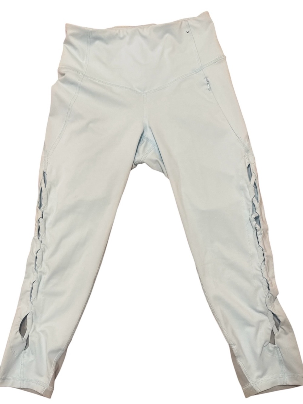 Fila Light Blue High-Waist Cropped Leggings with Side Cutouts